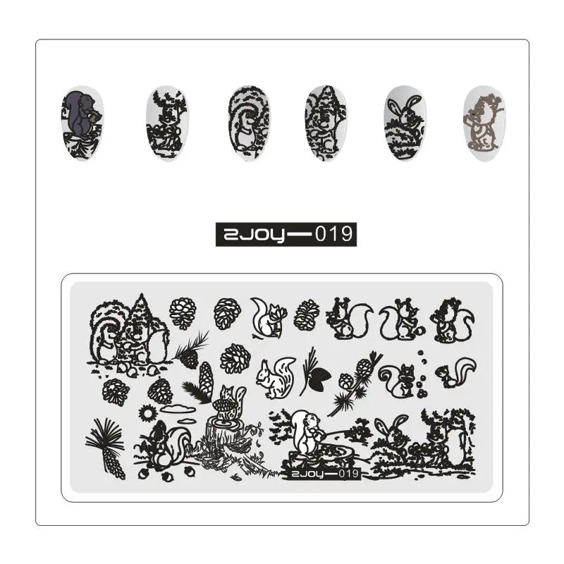 Nail Art Stamping Plate 6×12cm – Cactus Floral & Animal Designs Nail Stamping Plate PRIMED Zjoy19