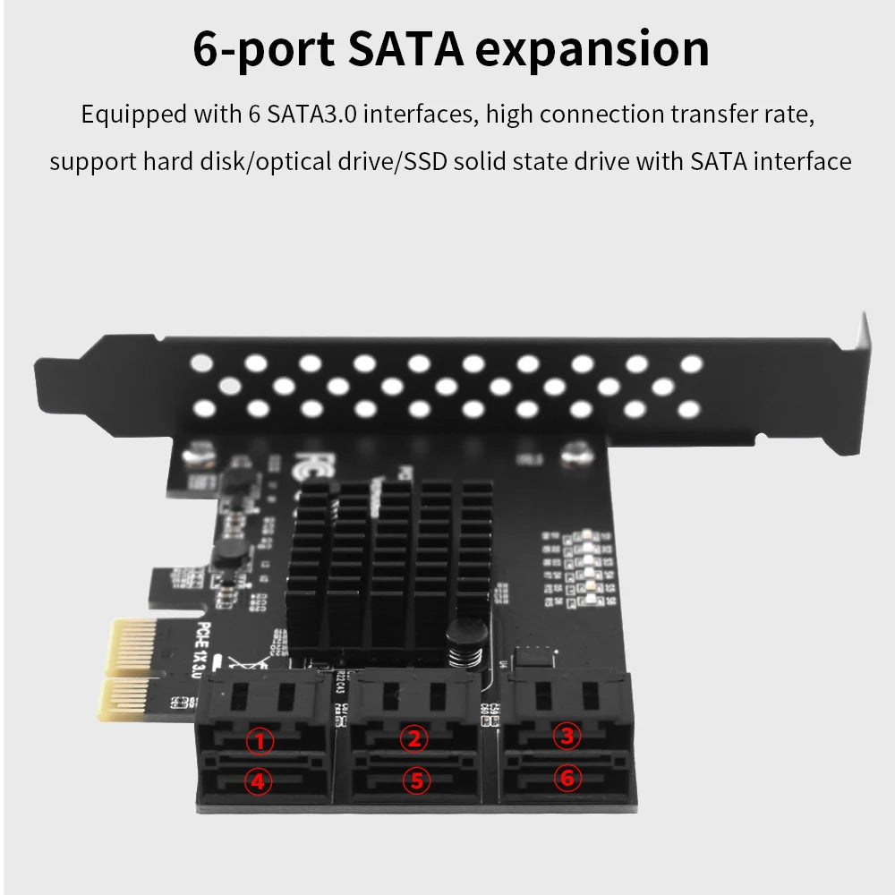 TISHRIC PCIe SATA Expansion Card 1X 4X – 2 to 10 Port SATA 3.0 SATA Expansion Card PRIMED