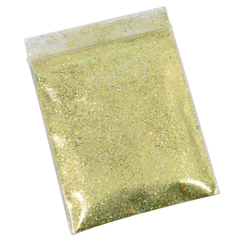 Holographic Nail Glitter Powder 10g – Silver & Gold Laser