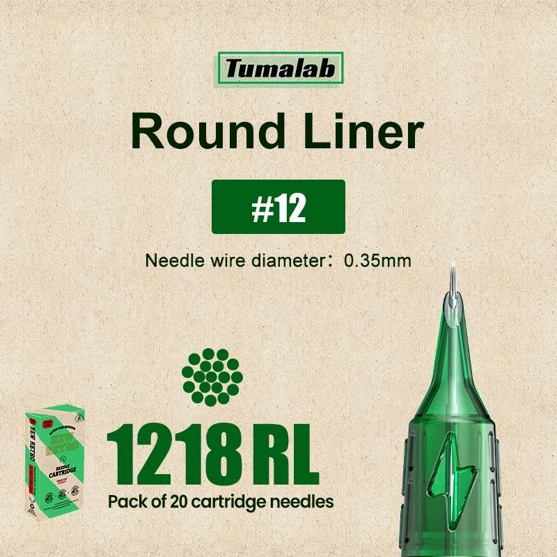 TUMAlab Tattoo Cartridge Needles 20PCS – Stainless Steel