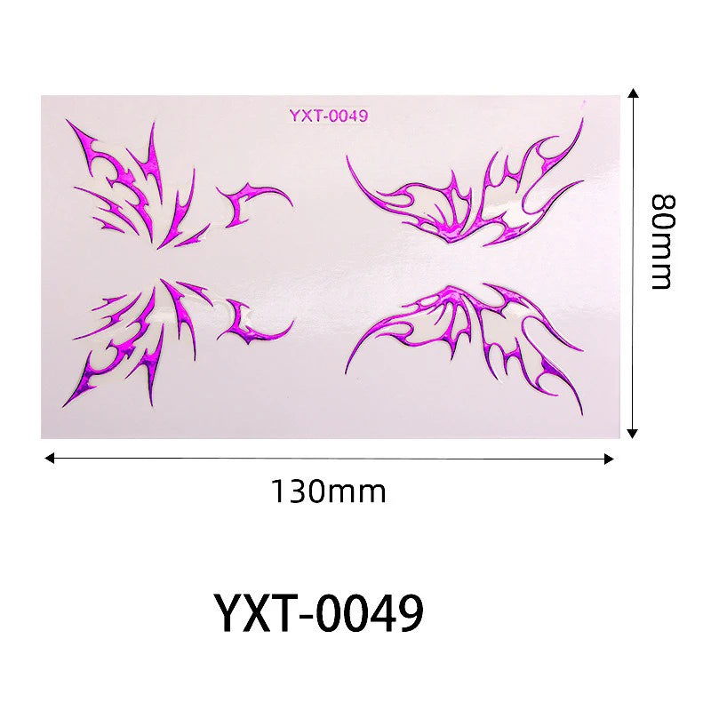 Purple Red Metallic Eye Makeup Stickers | Temporary Tattoo