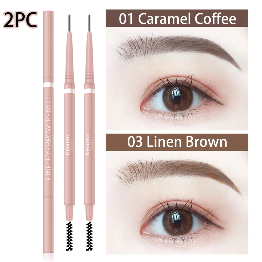 1.5mm Ultra-Fine Waterproof Eyebrow Pencil with Spoolie Brush