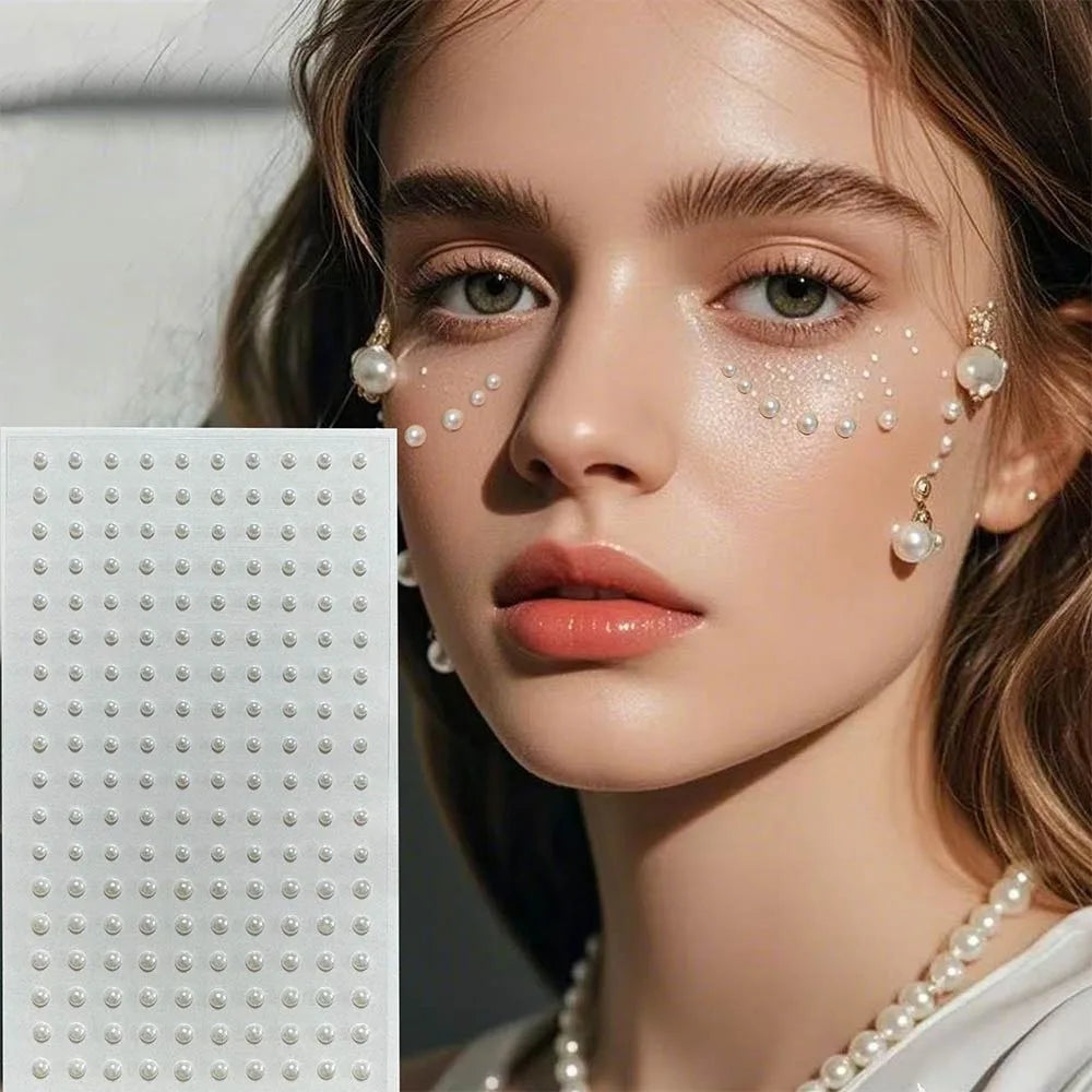 Non-Piercing Rhinestone Face Stickers – Faux Lip & Brow Gems