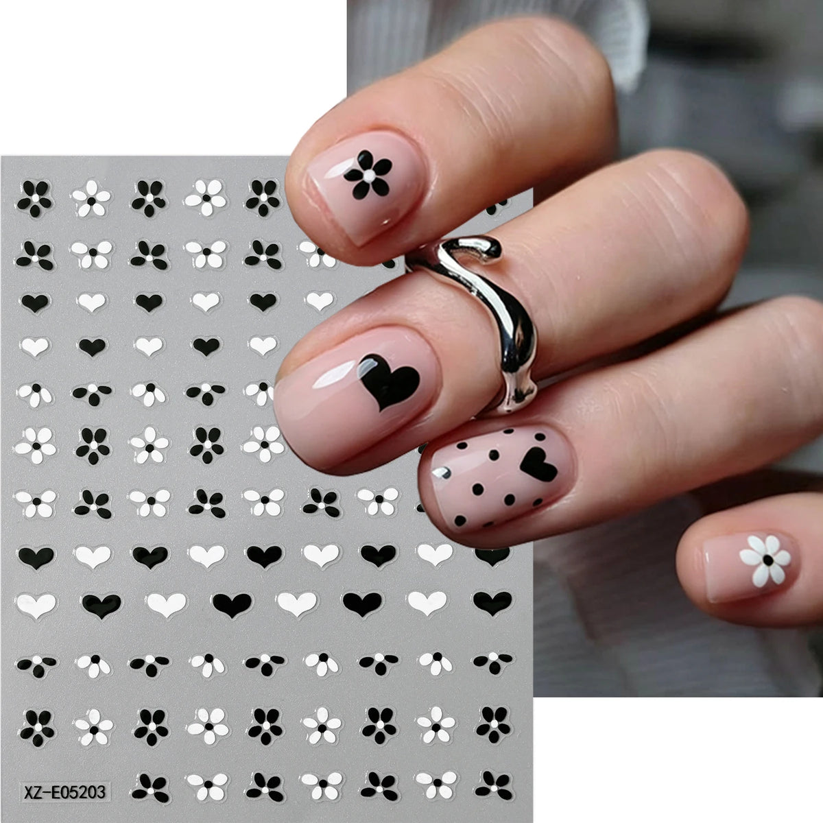 Piano Keys 5D Embossed Nail Art Stickers | DIY Manicure Decals