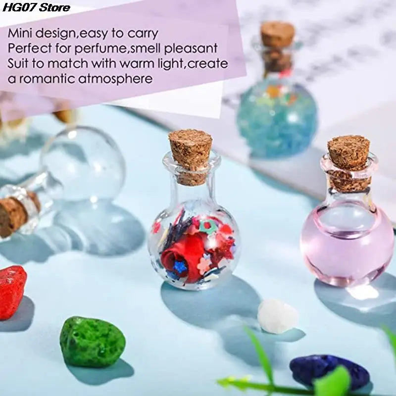 10 Pcs Mini Cork Glass Bottles – DIY Wishing & Potion Vials Mini Glass Vials PRIMED