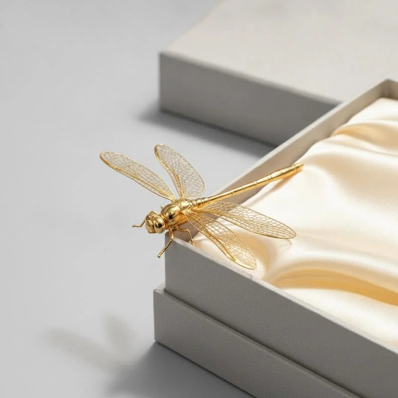 Vintage Zinc Alloy Dragonfly Figurine | Antique Desk Decor