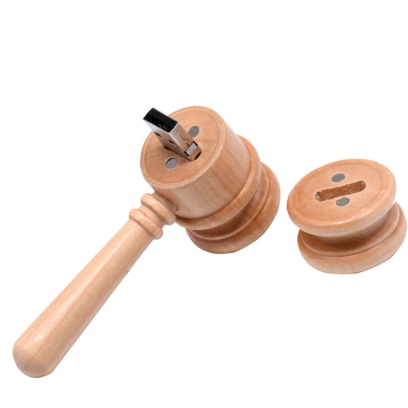 JASTER Wooden Gavel USB Flash Drive Maple Wood Pendrive 4–128GB Wooden USB Flash Drive PRIMED