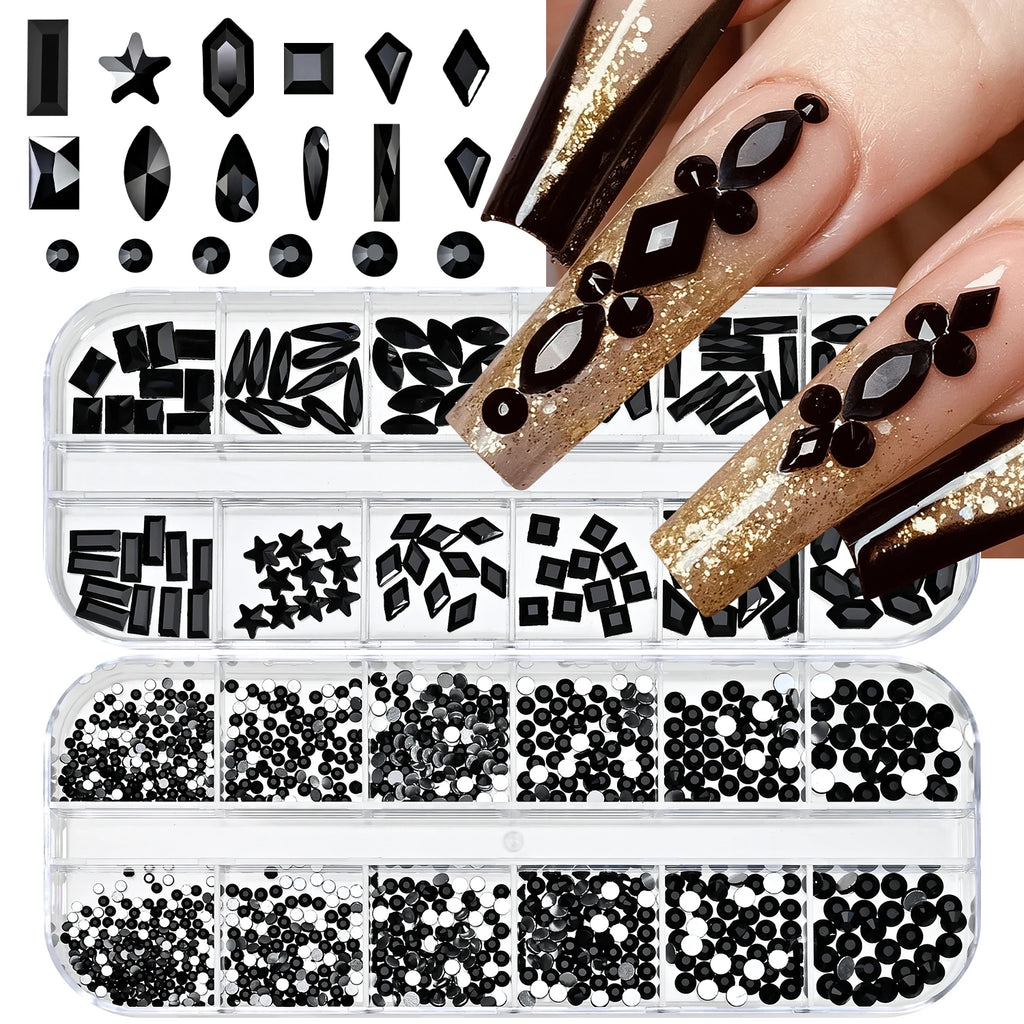 AB Sparkling Nail Rhinestones 2-Box Mixed Shapes – MAFANAILS