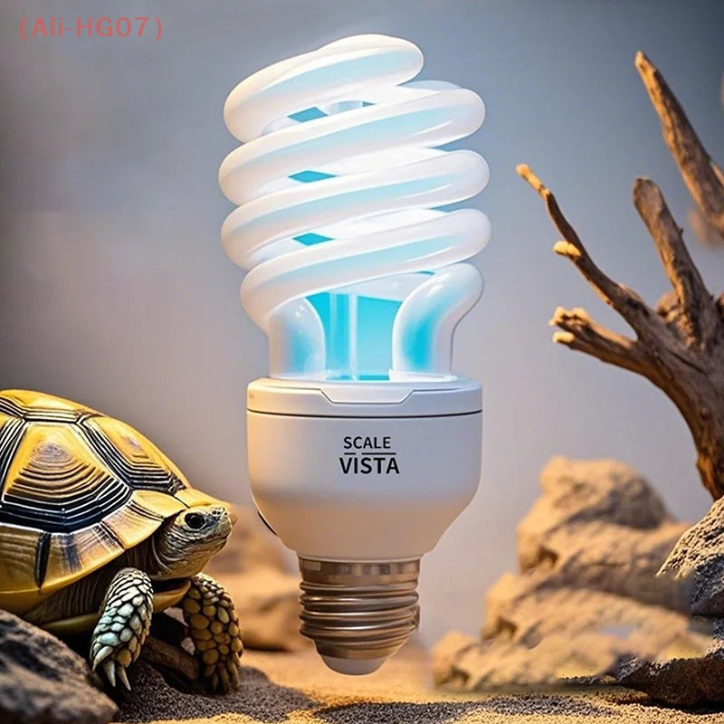 UVB Reptile Basking Lamp 13W/26W – 5.0 & 10.0 Terrarium Light Reptile UVB Lamp PRIMED