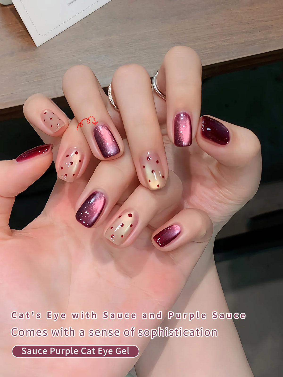 Cat Eye Gel Nail Polish Purple Red Ruby Magnetic Shimmer 12ml