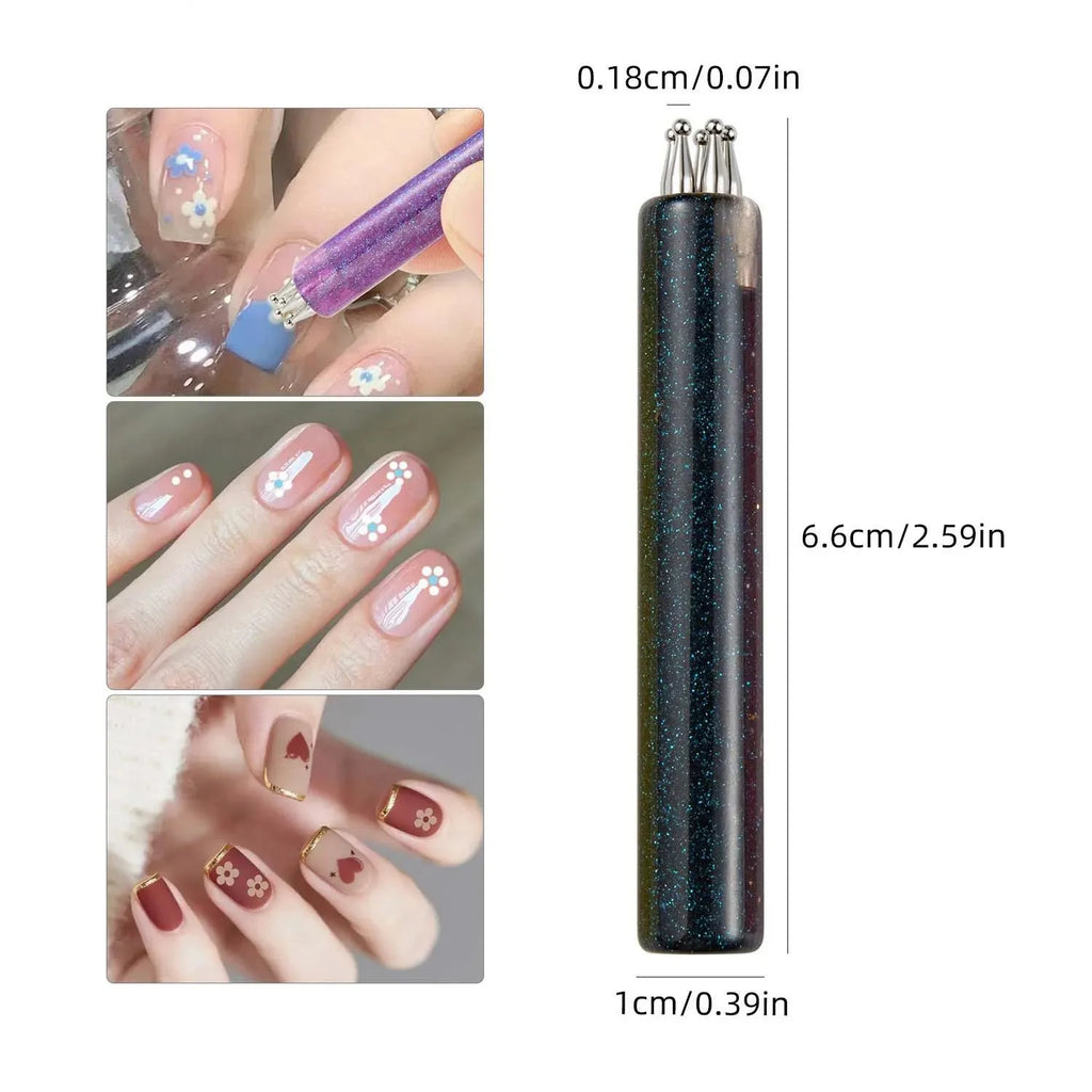 5-Petal Flower Nail Dotting Pen – DIY Nail Art Tool Nail Art Dotting Pen PRIMED Black