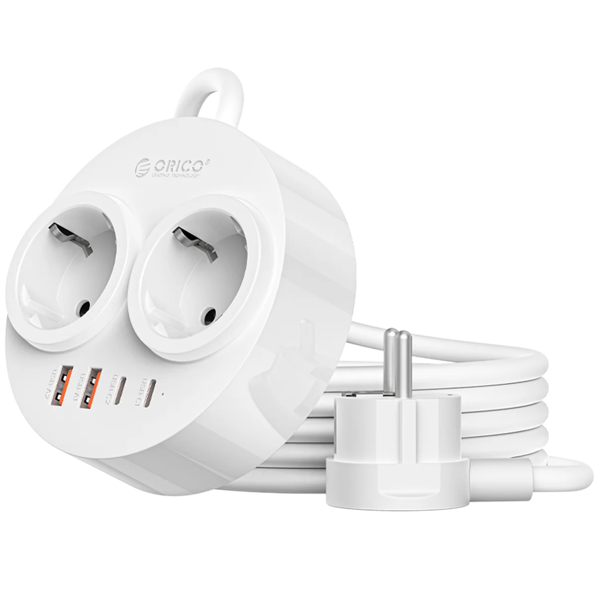 ORICO Magnetic EU Power Strip PD 20W Fast Charging 2AC 4 USB Magnetic Power Strip PRIMED 1.6M 3A2U2C White China Mainland EU Plug