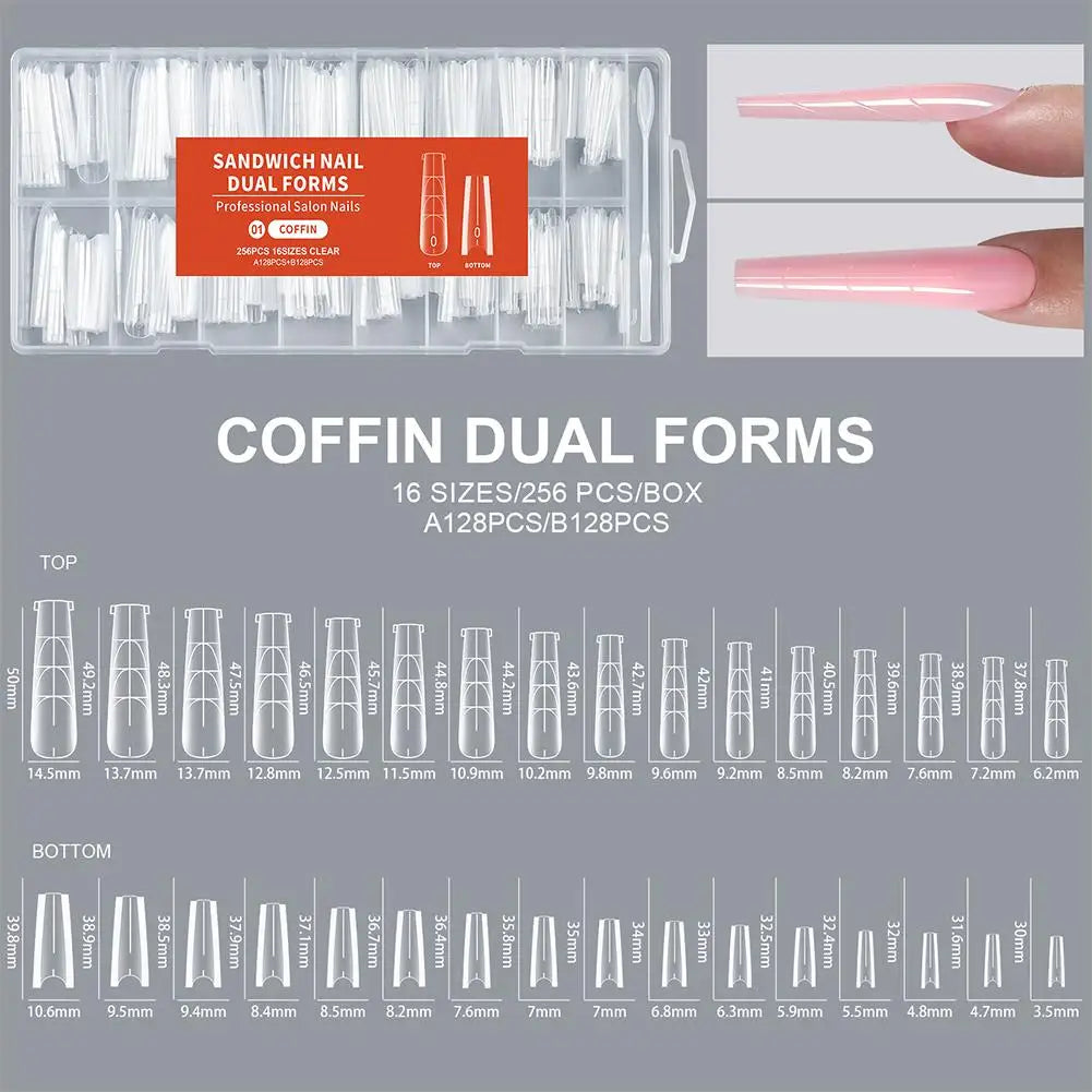 256Pcs Dual Form Nail Tips – Full Cover Nail Extension System