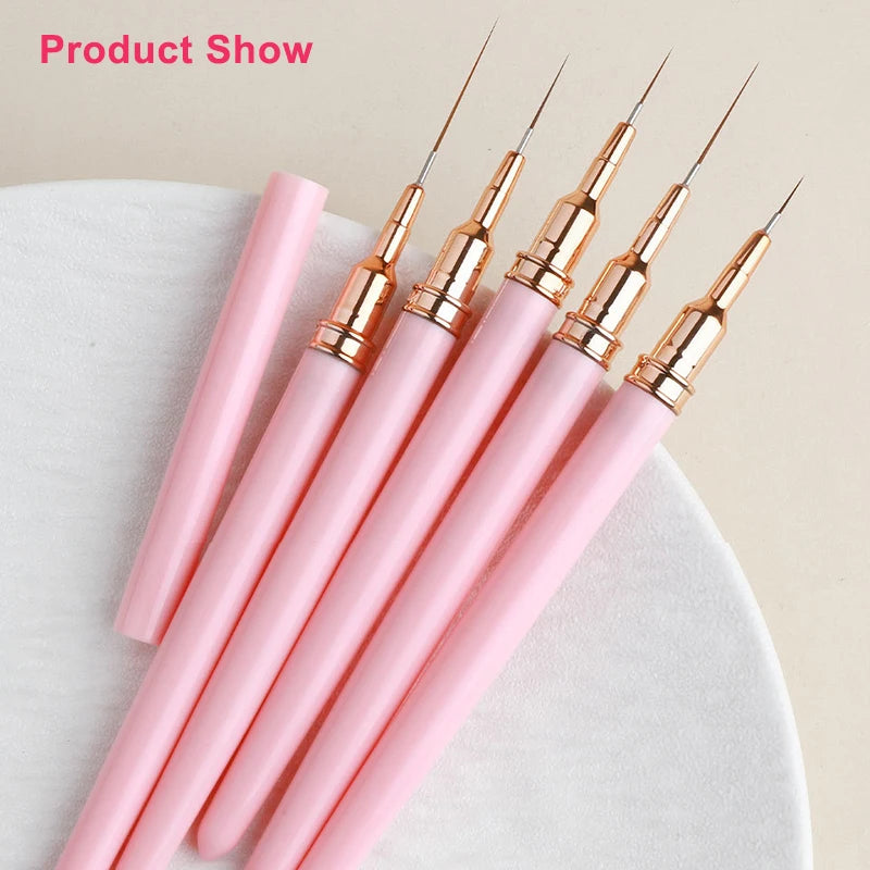 JEARLYU 5Pcs Nail Art Liner Brush Set – Fine Detail Pens