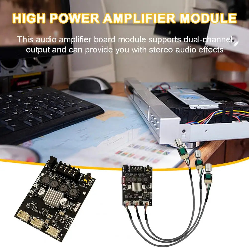 ZK-502T Stereo Amplifier Board 50W×2 Dual Channel Bluetooth Stereo Amplifier Board PRIMED