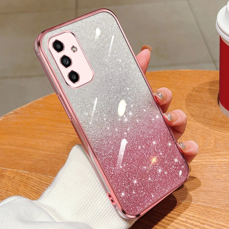 Luxury Glitter Silicone Case for Samsung Galaxy A Series Phone Case PRIMED For Samsung A20 A30 Pink