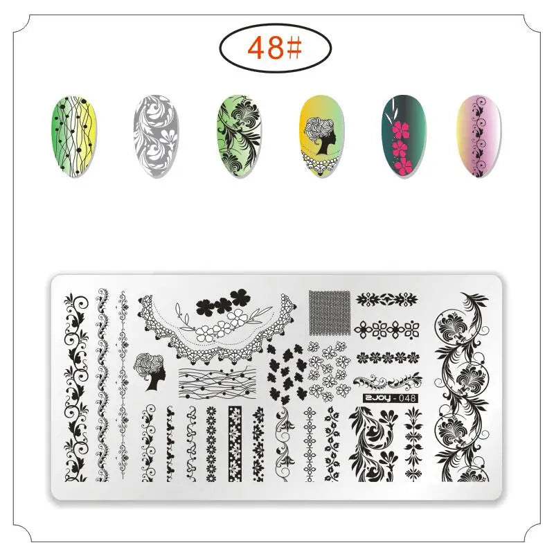 Nail Art Stamping Plate 6×12cm – Cactus Floral & Animal Designs Nail Stamping Plate PRIMED Zjoy48