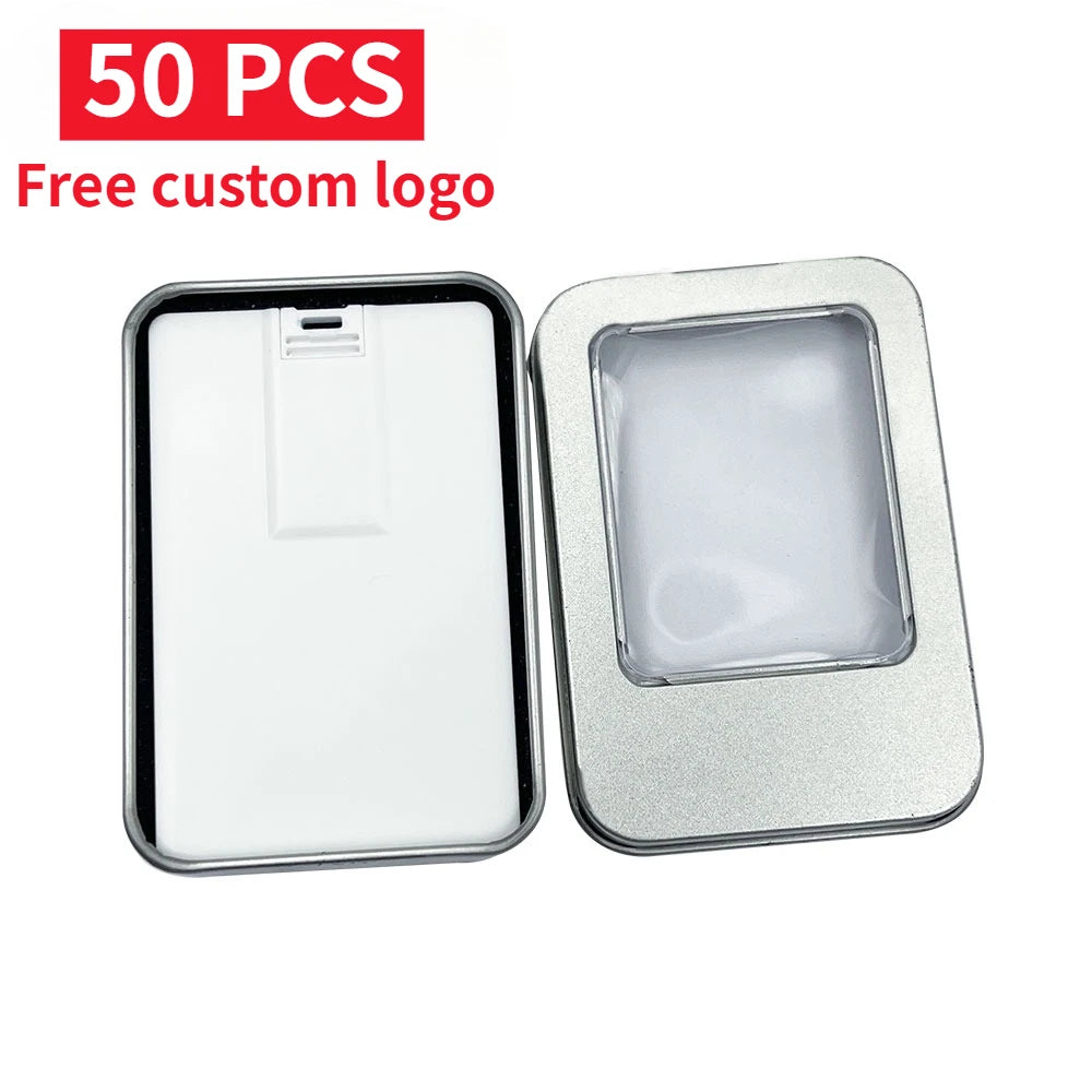 Custom Logo Credit Card USB Flash Drive 4–32GB | Bulk 10/50/100 USB Flash Drive PRIMED 8 GB 50metal-box