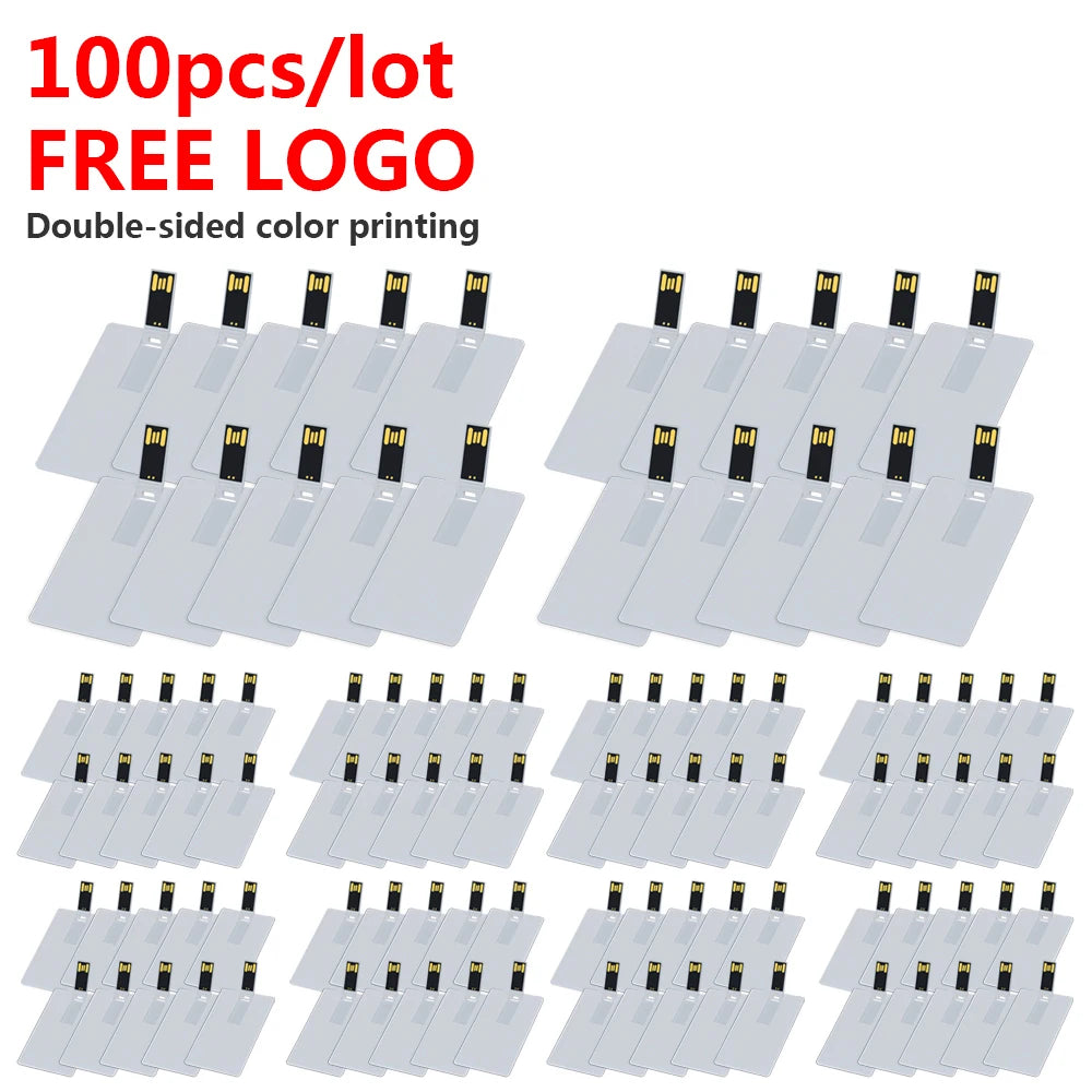 100-Pack Credit Card USB Flash Drives | Free Custom Logo 4–128GB USB Flash Drive PRIMED 4GB x 100pcs Card-Usb China Mainland
