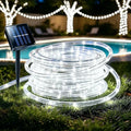 Solar Rope String Lights – 8 Modes Outdoor Waterproof LED Tube Solar String Lights PRIMED White-1pcs 22M(200LED) No plug