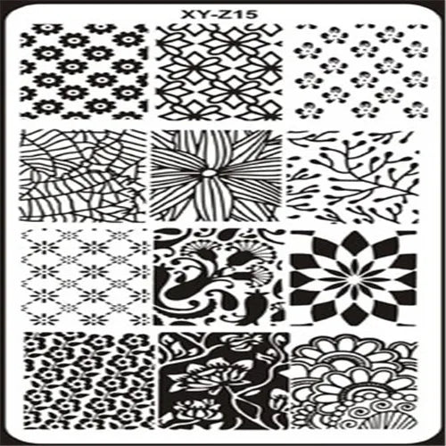 MAFANAILS Nail Art Stamping Plate – Multi-Design Stencil XY-Z Nail Stamping Plate PRIMED 15