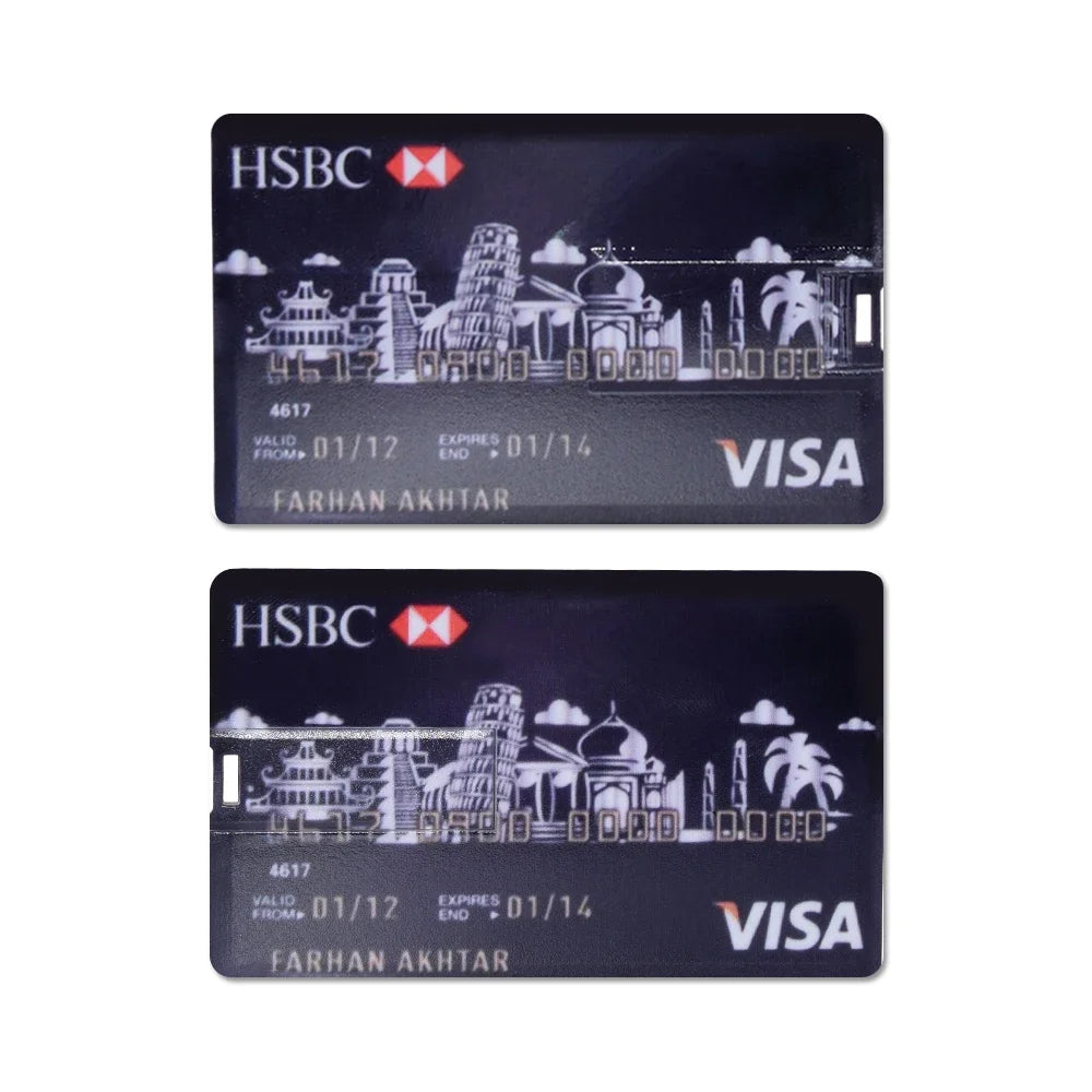 Credit Card USB Flash Drive 4–64GB | Waterproof Metal Memory Stick USB Flash Drive PRIMED 128 GB Style 11