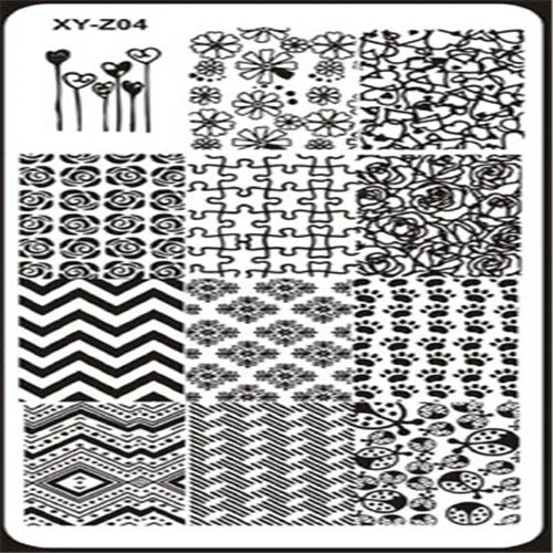 MAFANAILS Nail Art Stamping Plate – Multi-Design Stencil XY-Z Nail Stamping Plate PRIMED 4