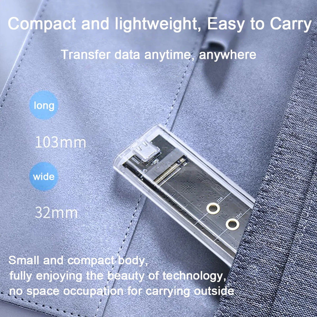 M.2 NVMe SSD Enclosure USB 3.1 Type-C | 2230–2280 Transparent SSD Enclosure PRIMED