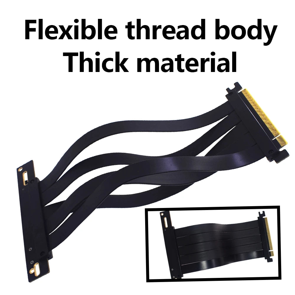 TISHRIC PCIe 4.0/3.0 x16 GPU Extension Cable 20–60cm PCIe Riser Cable PRIMED