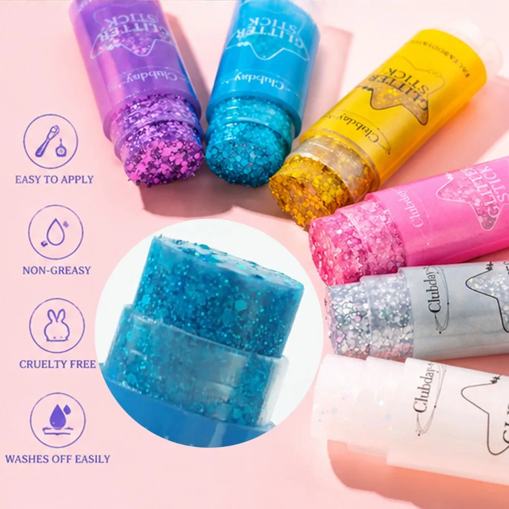 Glitter Gel Stick – Sequin Shimmer Eyeshadow & Body Highlighter Glitter Shimmer Stick PRIMED