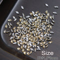 100Pcs Champagne Gold Snowflake Nail Rhinestones | 3D Crystals