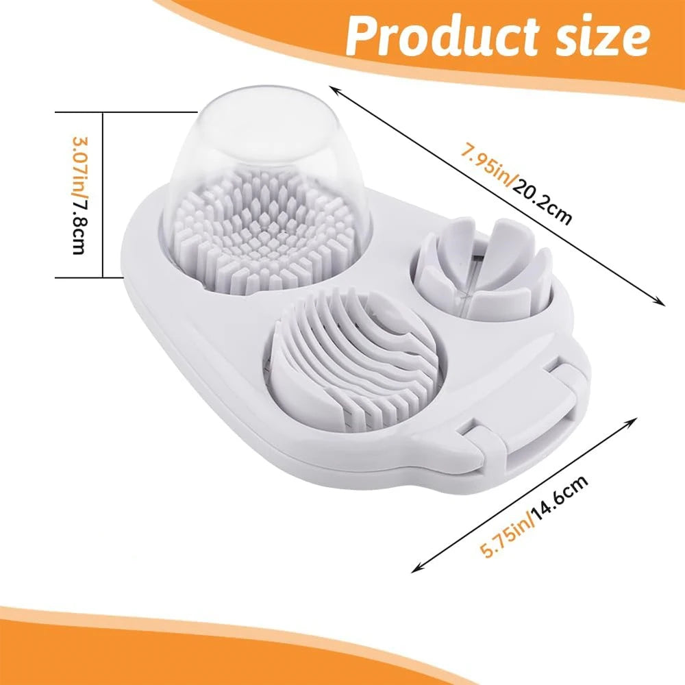 LMETJMA 3-in-1 Egg Slicer – Stainless Steel Cutter & Dicer Egg Slicer Tool PRIMED