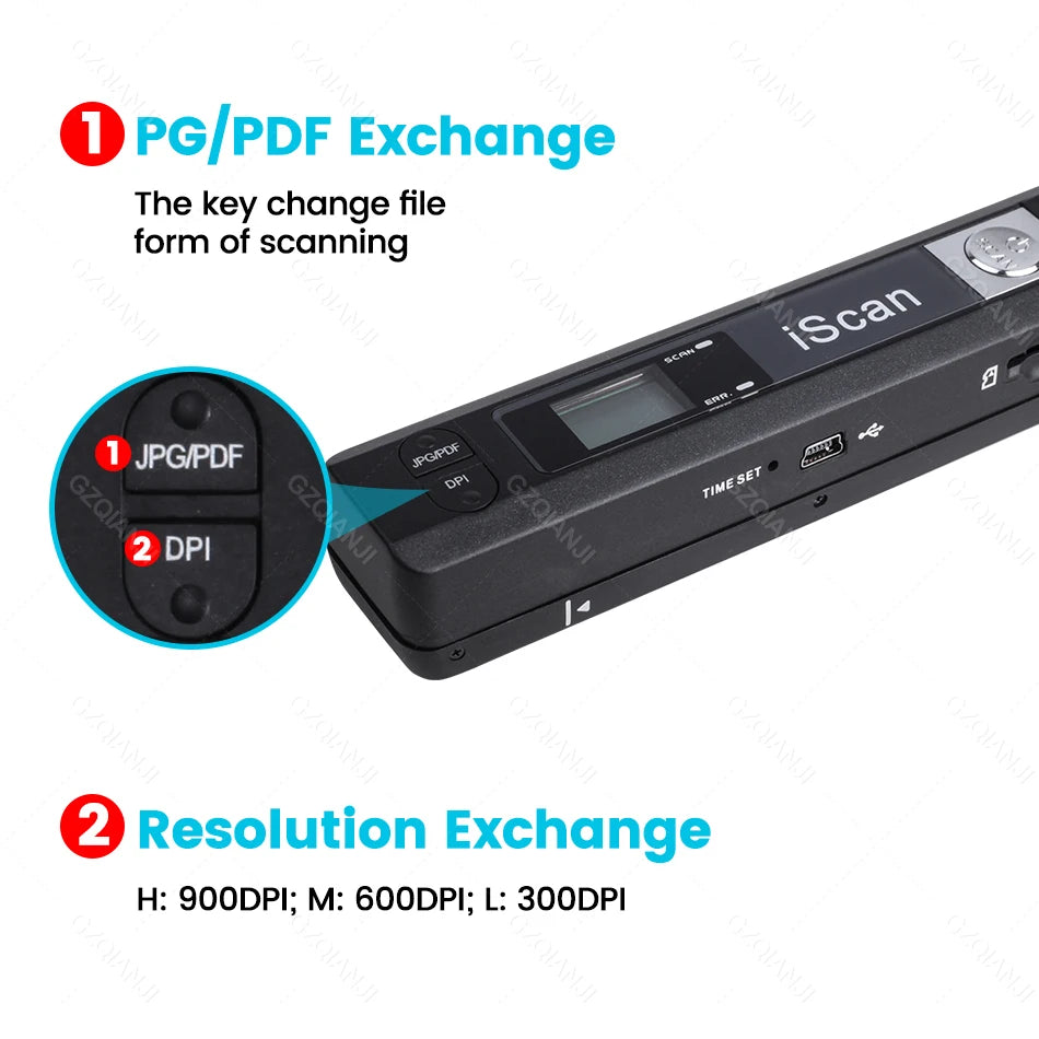Portable Handheld Document Scanner A4 – 300/600/900 DPI JPG PDF Handheld Document Scanner PRIMED
