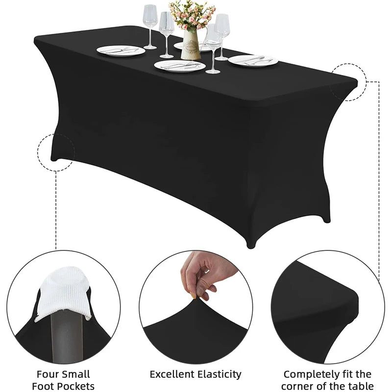 Stretch Spandex Table Cover 4 6 8 FT | Washable Wrinkle Resistant Stretch Table Cover PRIMED