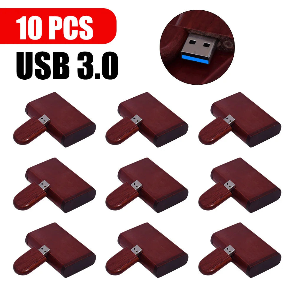 10-Pack Custom Bamboo Wood USB 3.0 Flash Drives – Free Logo USB Flash Drive PRIMED 4GB rose wood with box