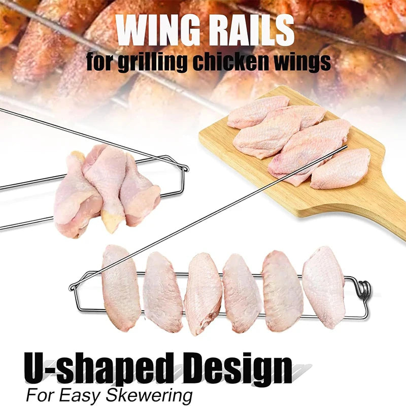 Stainless Steel Chicken Wing Rack for BBQ Grilling | LMETJMA BBQ Grilling Rack PRIMED