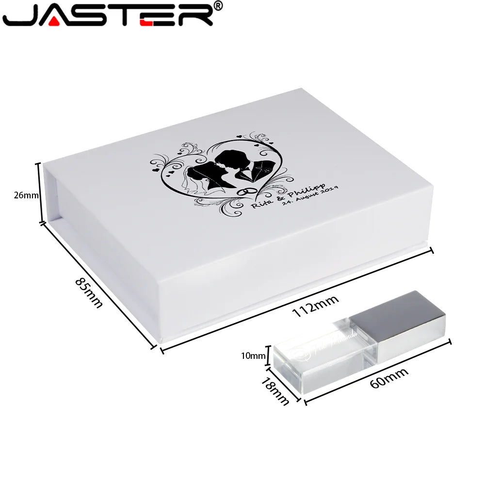 JASTER LED Crystal USB Flash Drive 4GB–128GB | Gift Crystal USB Flash Drive PRIMED
