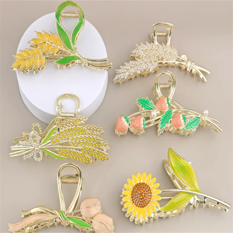 Rose Tulip Flower Claw Clip – Metal Shark Hair Clip Women
