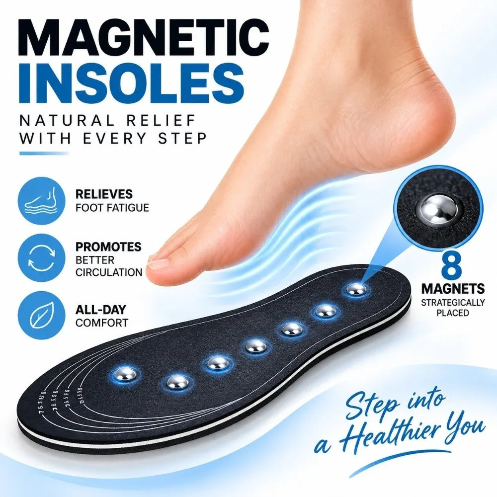 Magnetic Massage Insoles – Cuttable EVA Cushion Leather Shoe Insert Magnetic Shoe Insoles PRIMED