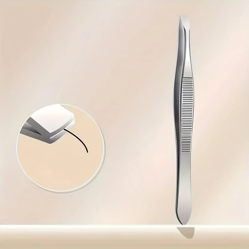 Stainless Steel Tweezers Set – Eyebrow & Eyelash Grooming