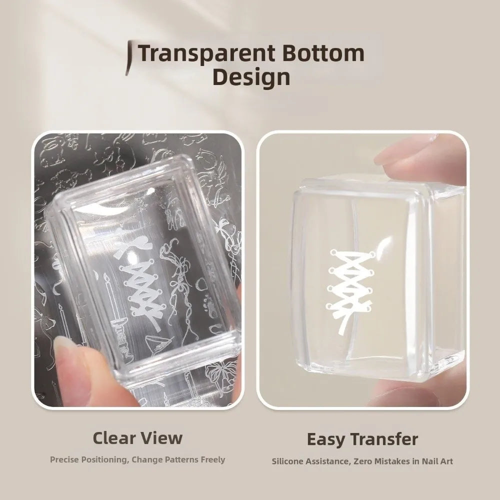 Transparent Silicone Nail Art Stamper & Stamping Plates DIY