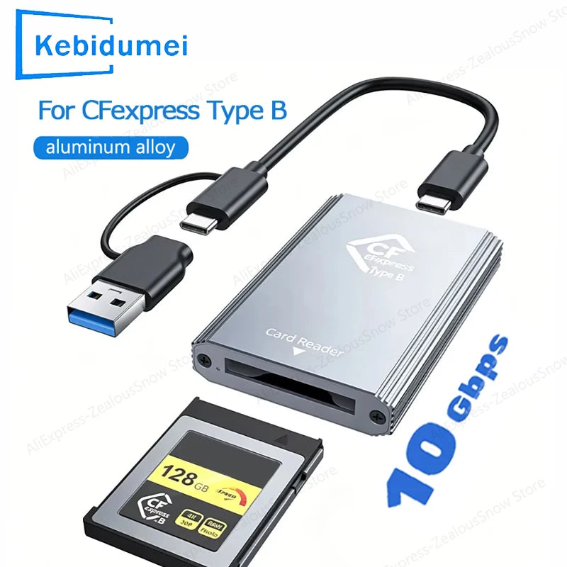 CFexpress Type B Card Reader 10Gbps USB-C/A – Plug & Play CFexpress Card Reader PRIMED