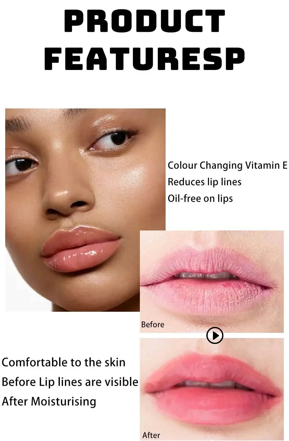 Blana Vitamin E Tinted Lip Balm – 4 Color Glossy Set Tinted Lip Balm PRIMED