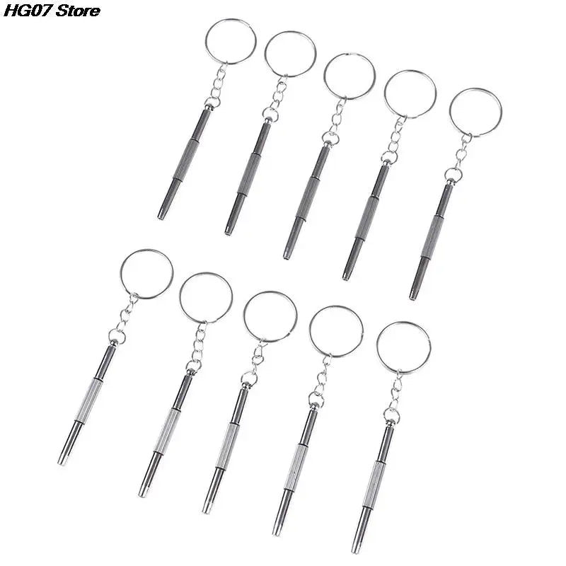 10-Pack 3-in-1 Keychain Screwdriver – Eyeglass & Watch Repair
