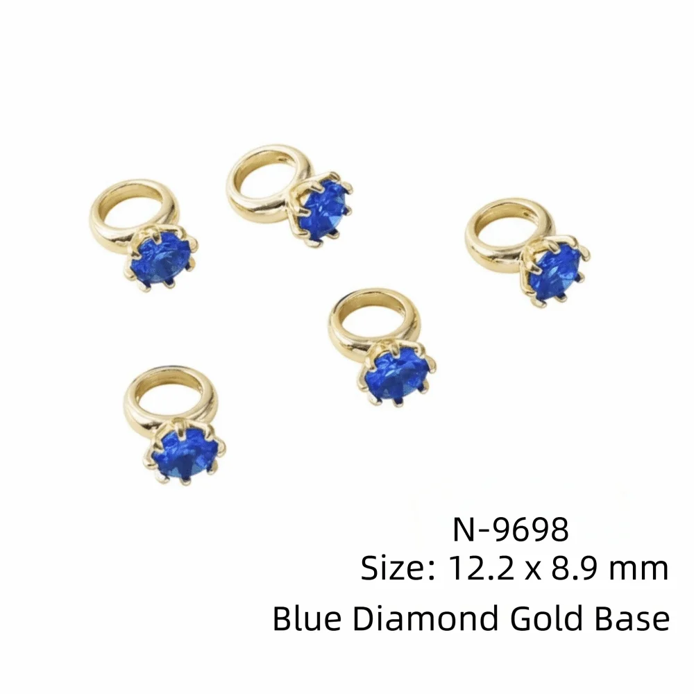 3D Zircon Nail Art Rhinestones – Diamond Manicure Charms 5pc Nail Art Rhinestones PRIMED Gold 4