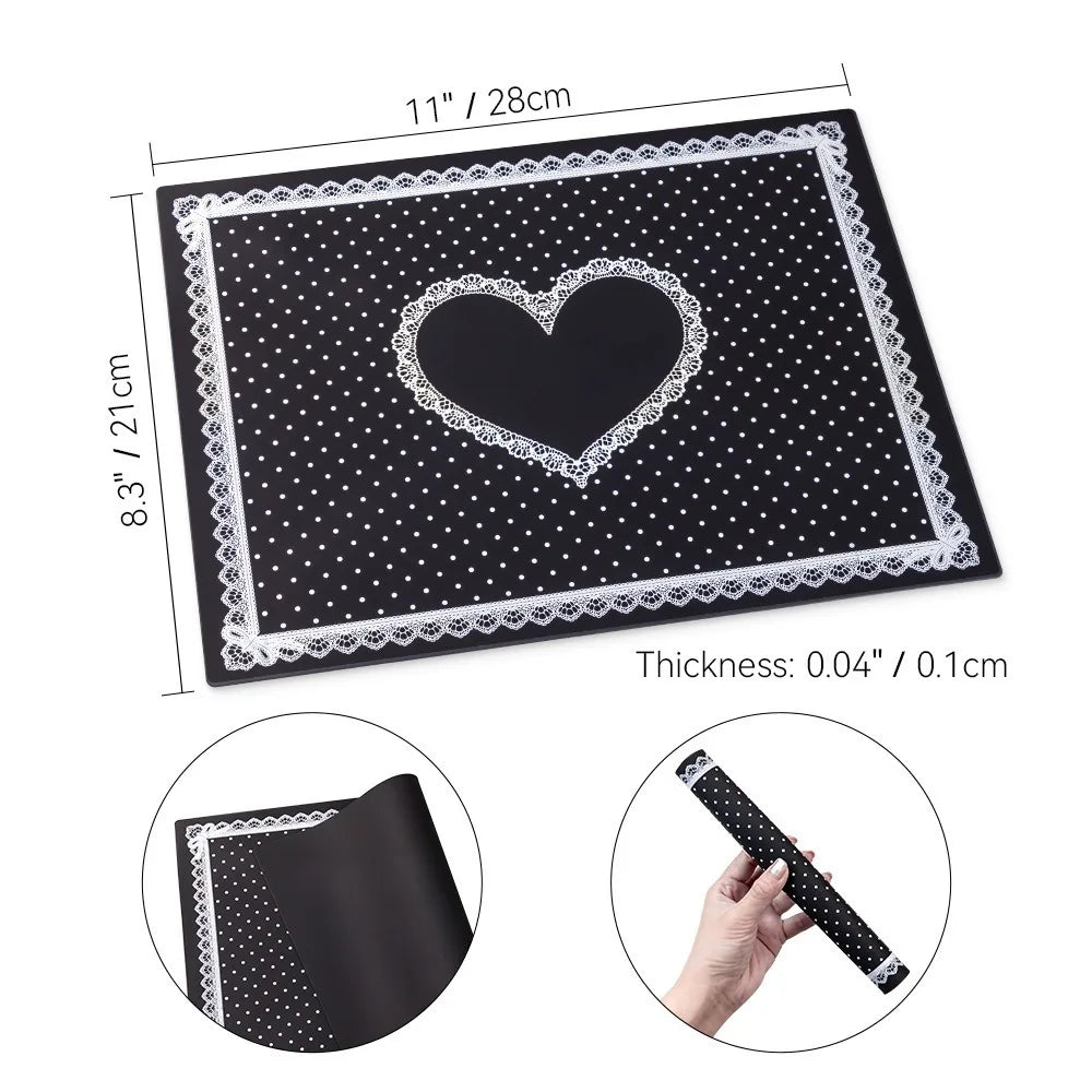 Silicone Nail Art Mat – Non-Slip Washable Lace Hand Cushion
