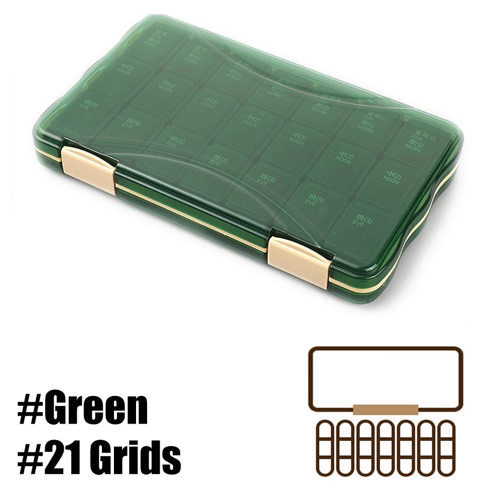 21/28 Day Pill Organizer | Large Compartments 3–4x Daily