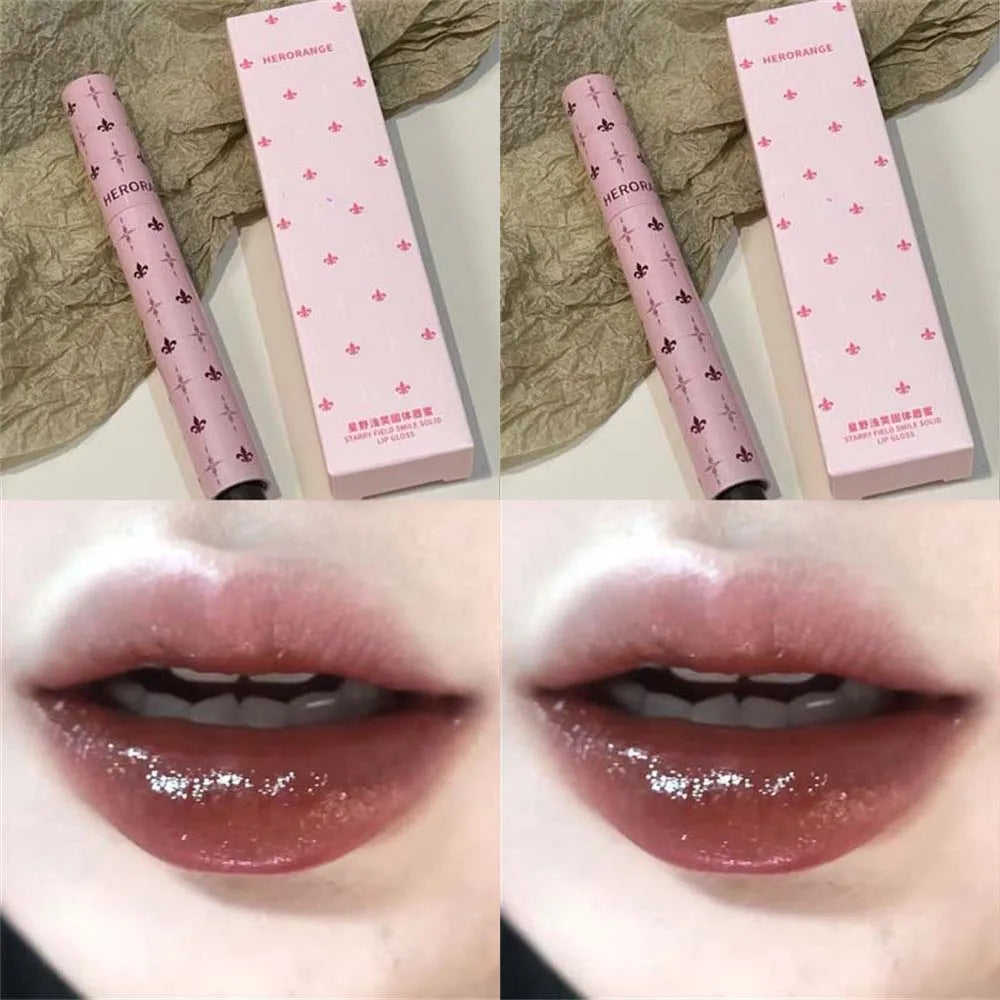 Gray Purple Shimmer Mirror Gloss Lipstick | Hydrating Solid Lip Gloss Shimmer Lip Gloss PRIMED 03-2Pc