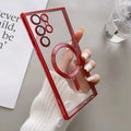 Magnetic MagSafe Samsung Galaxy Clear Case | Wireless Charging Magnetic Phone Case PRIMED Red Galaxy S23+