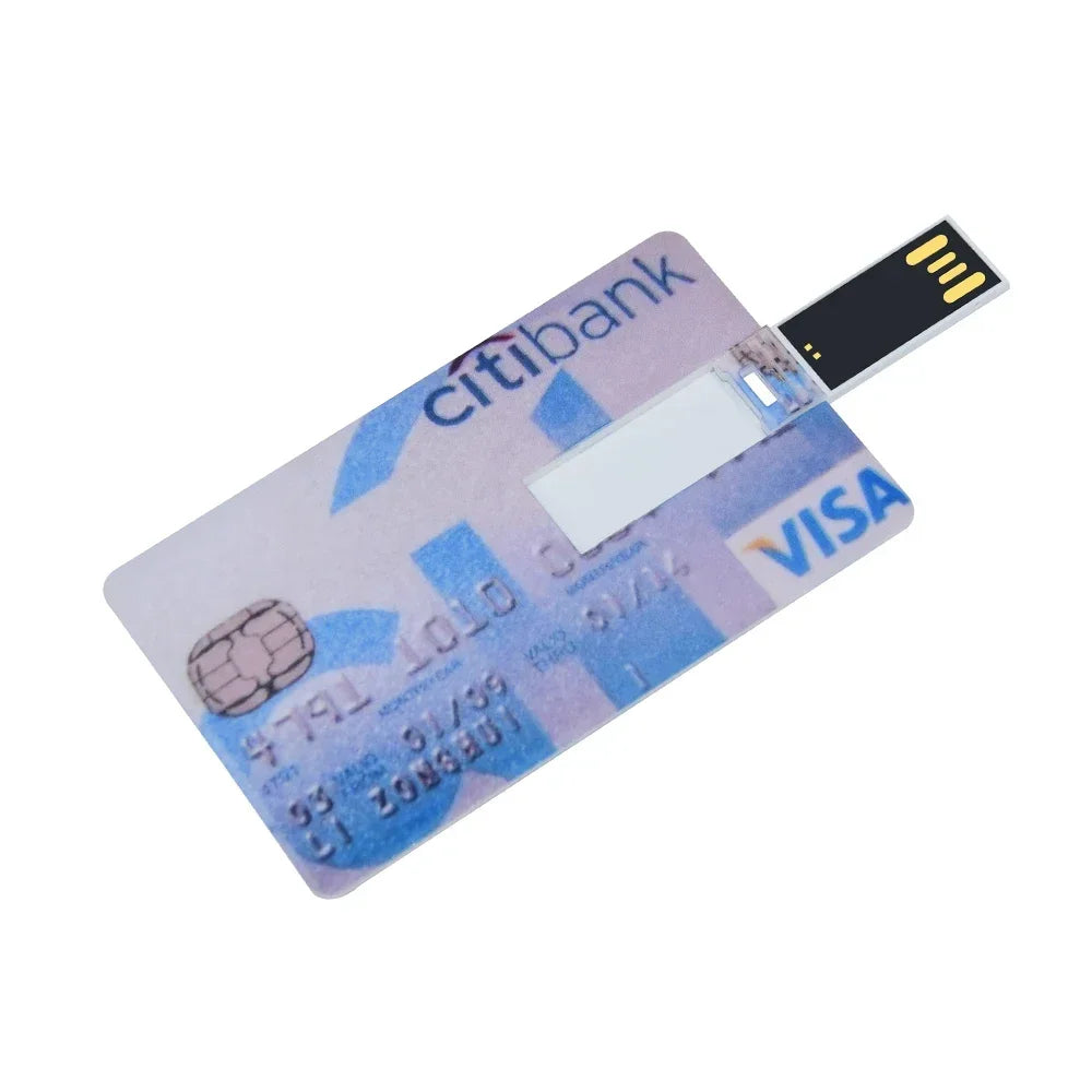 Credit Card USB Flash Drive 4–64GB | Waterproof Metal Memory Stick USB Flash Drive PRIMED 128 GB Style 16